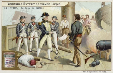 Naval Officer Receiving a Letter on a Warship